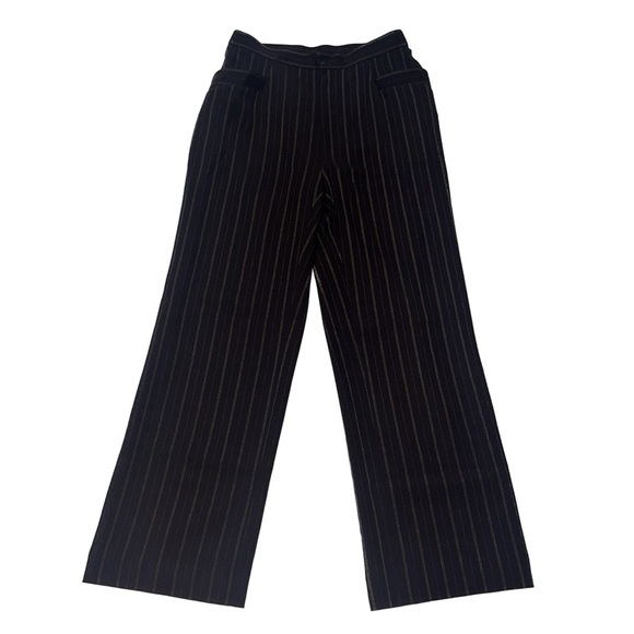 Thierry Mugler Vintage 1980’s Brown Wool Striped Suit Pant Set, size 42 - Picture 6 of 17